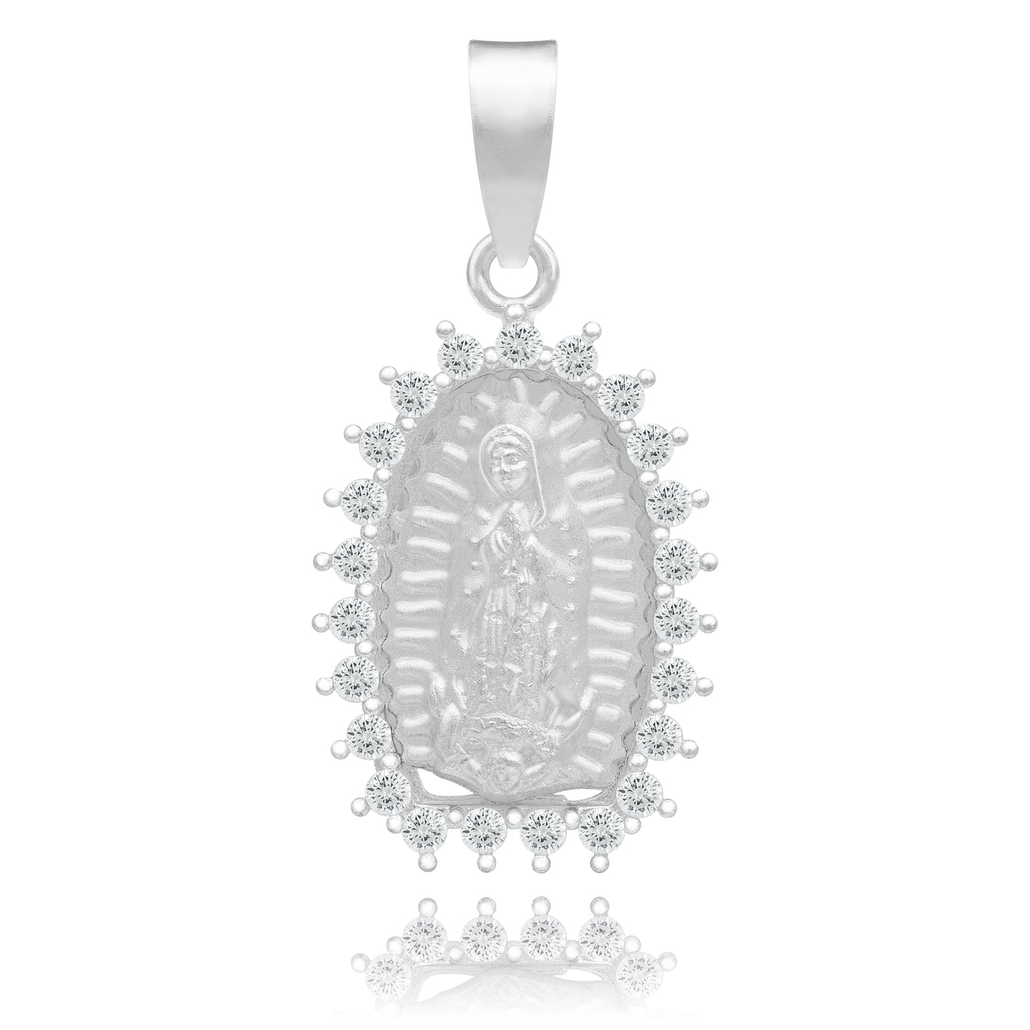 Dije Virgencita Guadalupe Mate Zirconias Regalo Plata 925