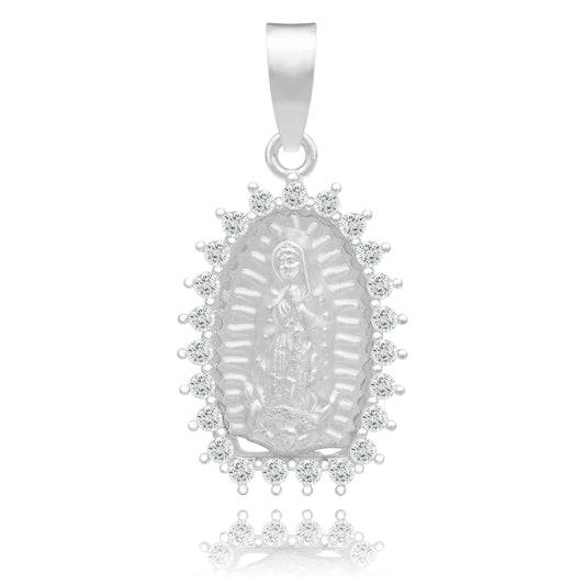 Dije Virgencita Guadalupe Mate Zirconias Regalo Plata 925