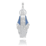 Dije Virgencita Milagrosa Zirconias Fátima Plata 925 5.8 Cm