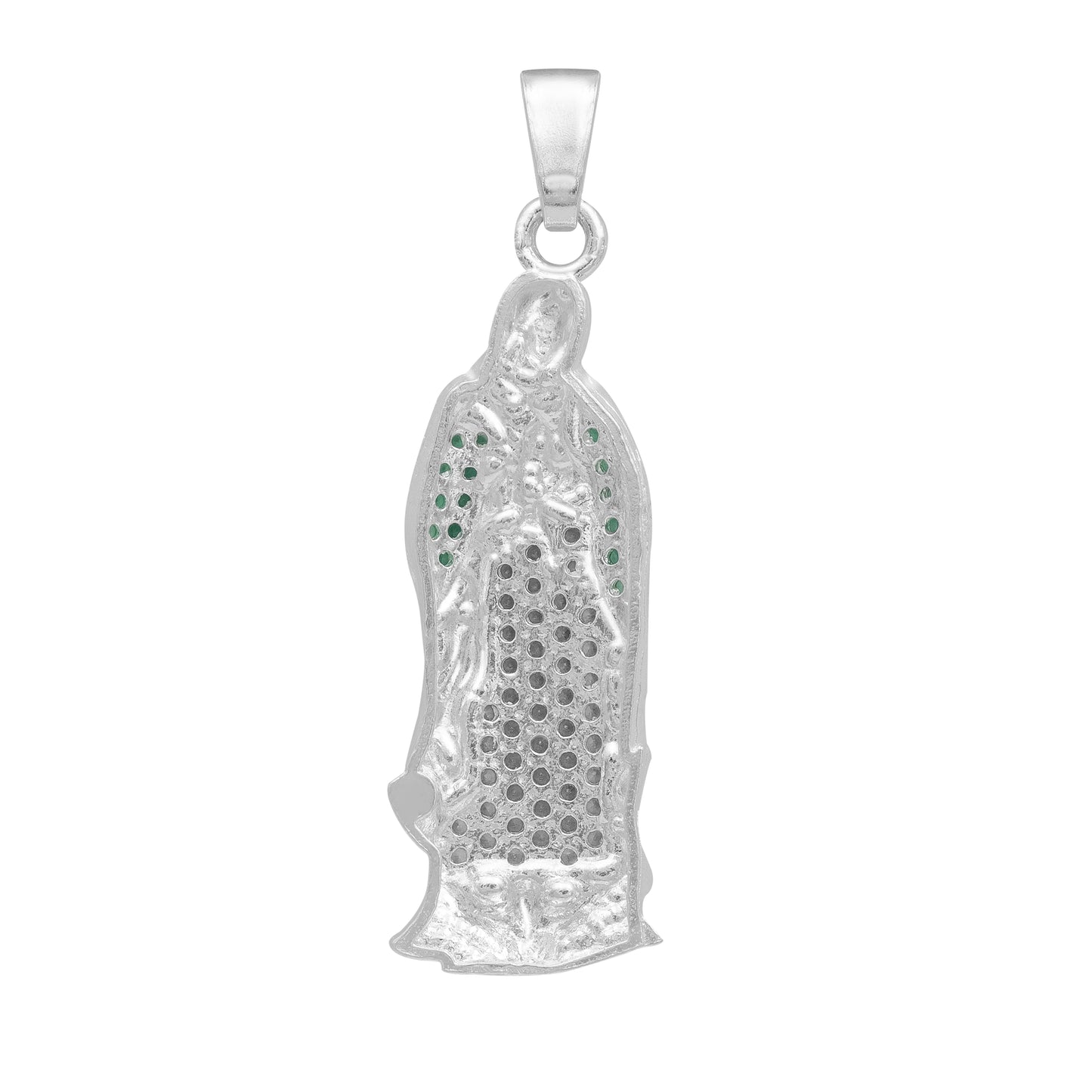 Dije Virgencita Guadalupe Zirconias Regalo Plata 925 3.6 Cm