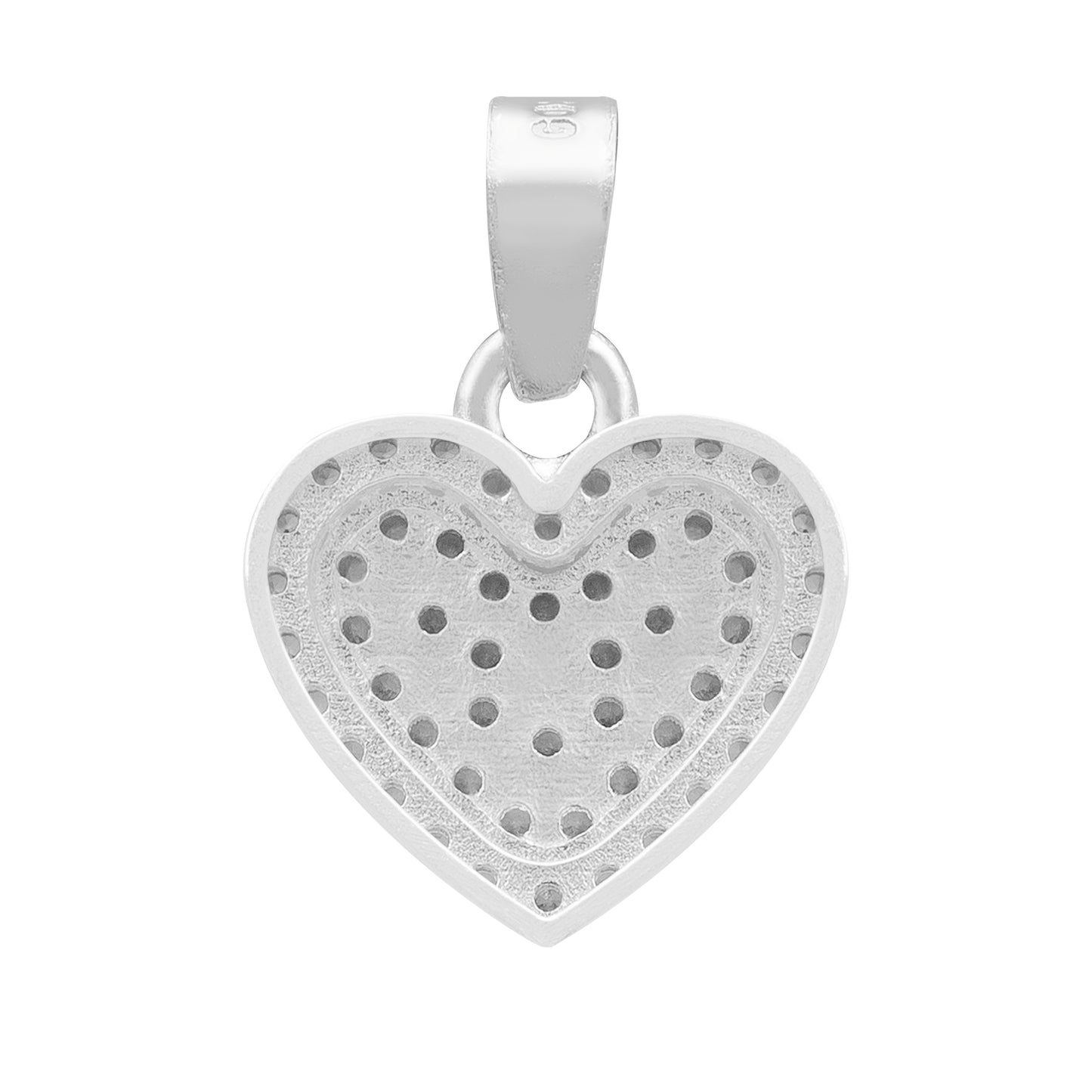 Dije Corazón Zirconia Mujer Amor Mamá Regalo Plata 925 1.7cm