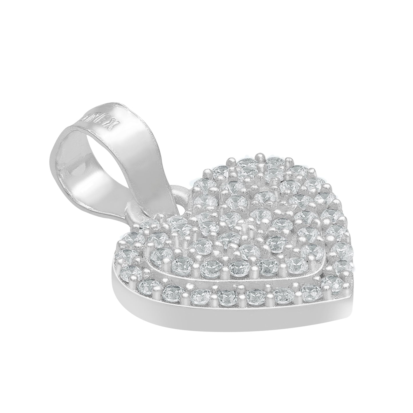 Dije Corazón Zirconia Mujer Amor Mamá Regalo Plata 925 1.7cm