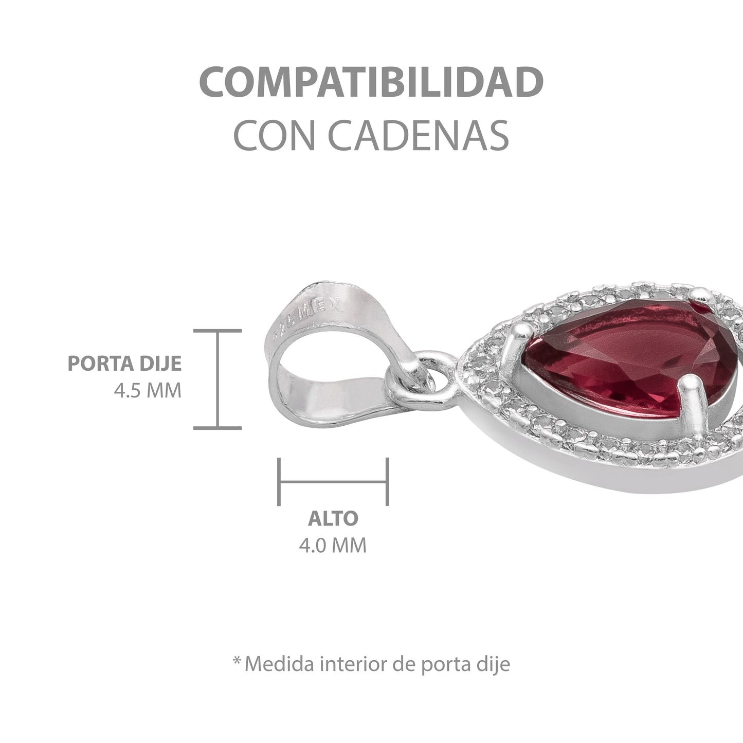 Dije Gota Zirconias Amor Mujer Regalo Joyería Moda Plata 925