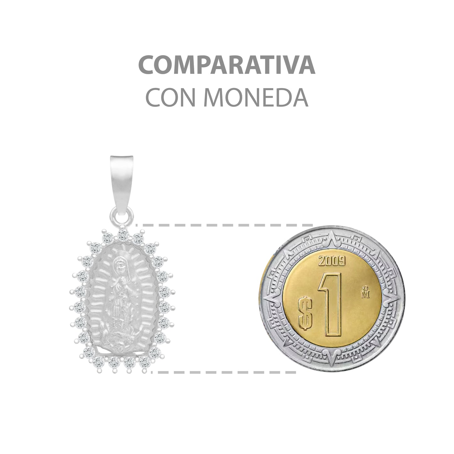 Dije Virgencita Guadalupe Mate Zirconias Regalo Plata 925