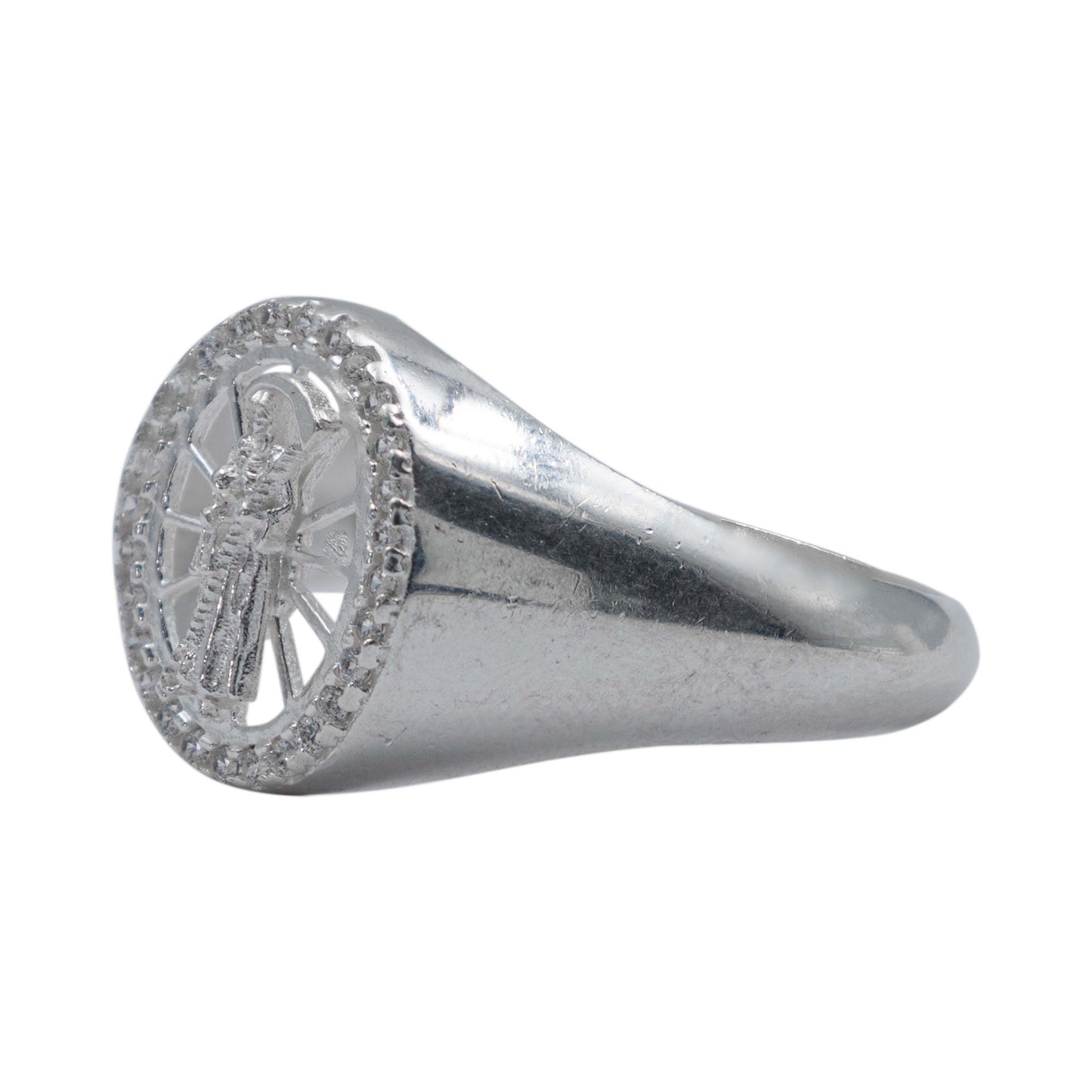 Anillo Grande Para Hombre Santa Muerte Piedras Plata 925