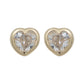 Arete Broquel Corazón Lisa Zirconia Amor Regalo Oro 10k 4 Mm