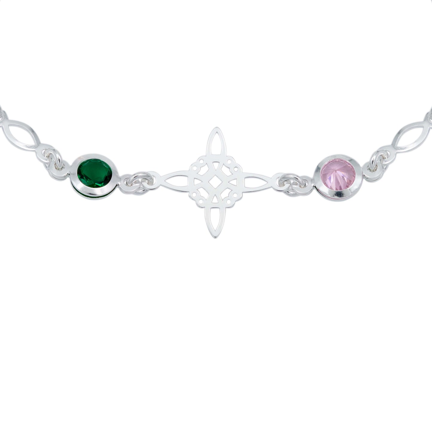 Pulsera Nudo De Bruja Celta Zirconias Mujer Regalo Plata 925