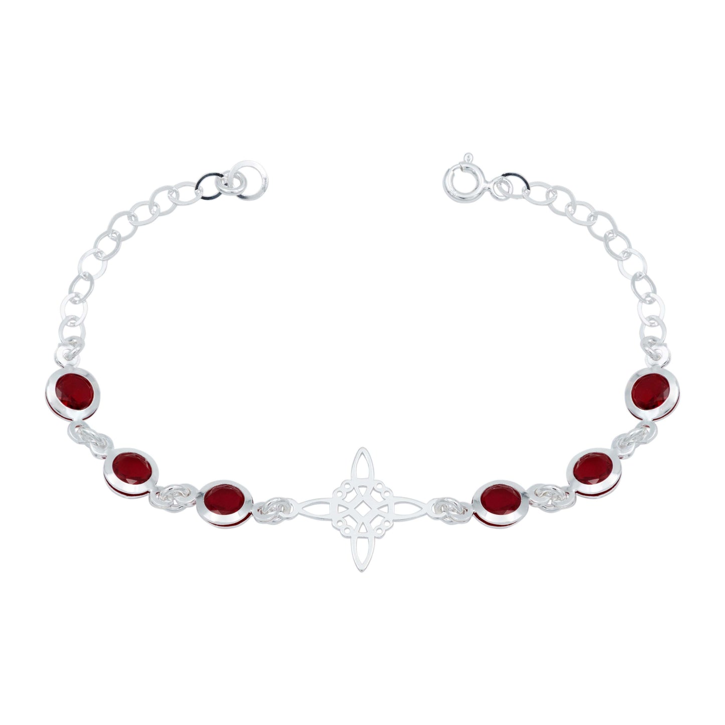 Pulsera Nudo De Bruja Celta Zirconias Mujer Regalo Plata 925