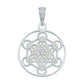 Dije Metatron Geometría Estrella Mediano Zirconia Plata 925