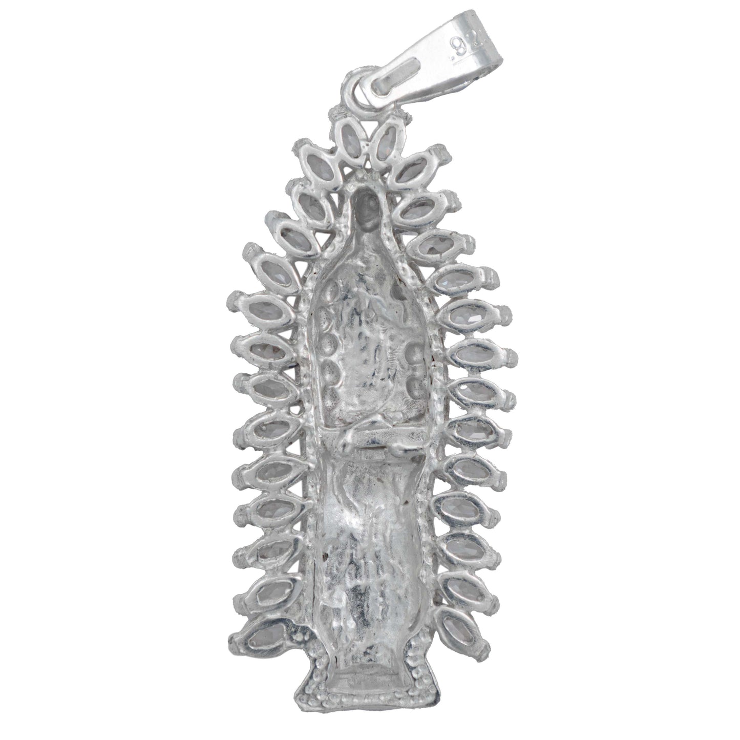 Dije Mediano Virgen De Guadalupe Zirconia Baguette Plata 925