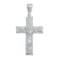 Dije Cruz Grande Cristo Relieve Zirconias Grande Plata 925