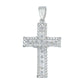 Dije Cruz Grande Cristo Relieve Zirconias Grande Plata 925