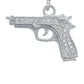 Dije Chico Pistola Bélico Zirconias Glock Hombre Plata 925