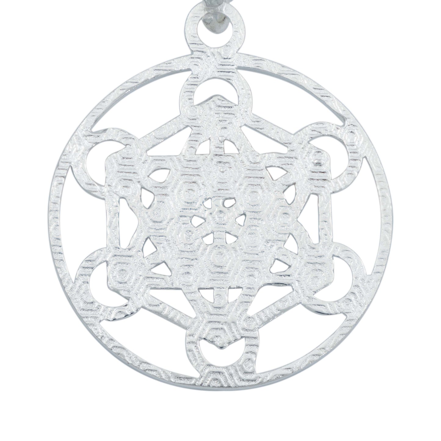 Dije Metatron Geometría Estrella Mediano Zirconia Plata 925