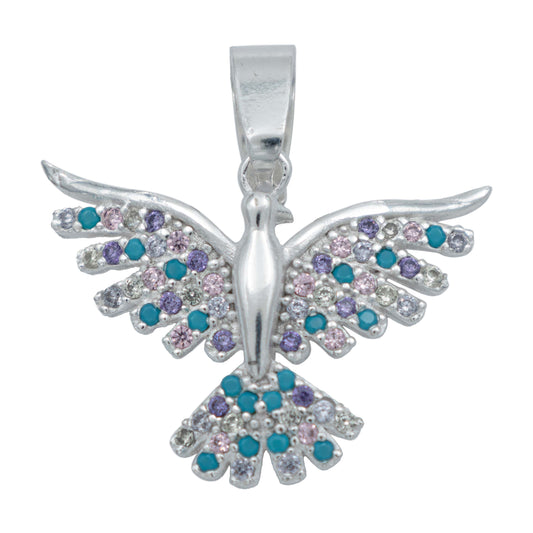 Dije Colibri Mediano Zirconias Amor Regalo Mujer Plata 925