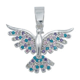 Dije Colibri Mediano Zirconias Amor Regalo Mujer Plata 925