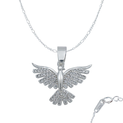 Dije Colibri Zirconias Amor Regalo Mujer Cadena Plata 925