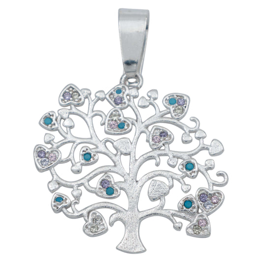 Dije Arbol Vida Corazones Zirconias Amor Regalo Plata 925