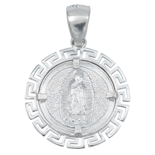 Dije Virgen Guadalupe Grecas Diamantada Zirconias Plata 925