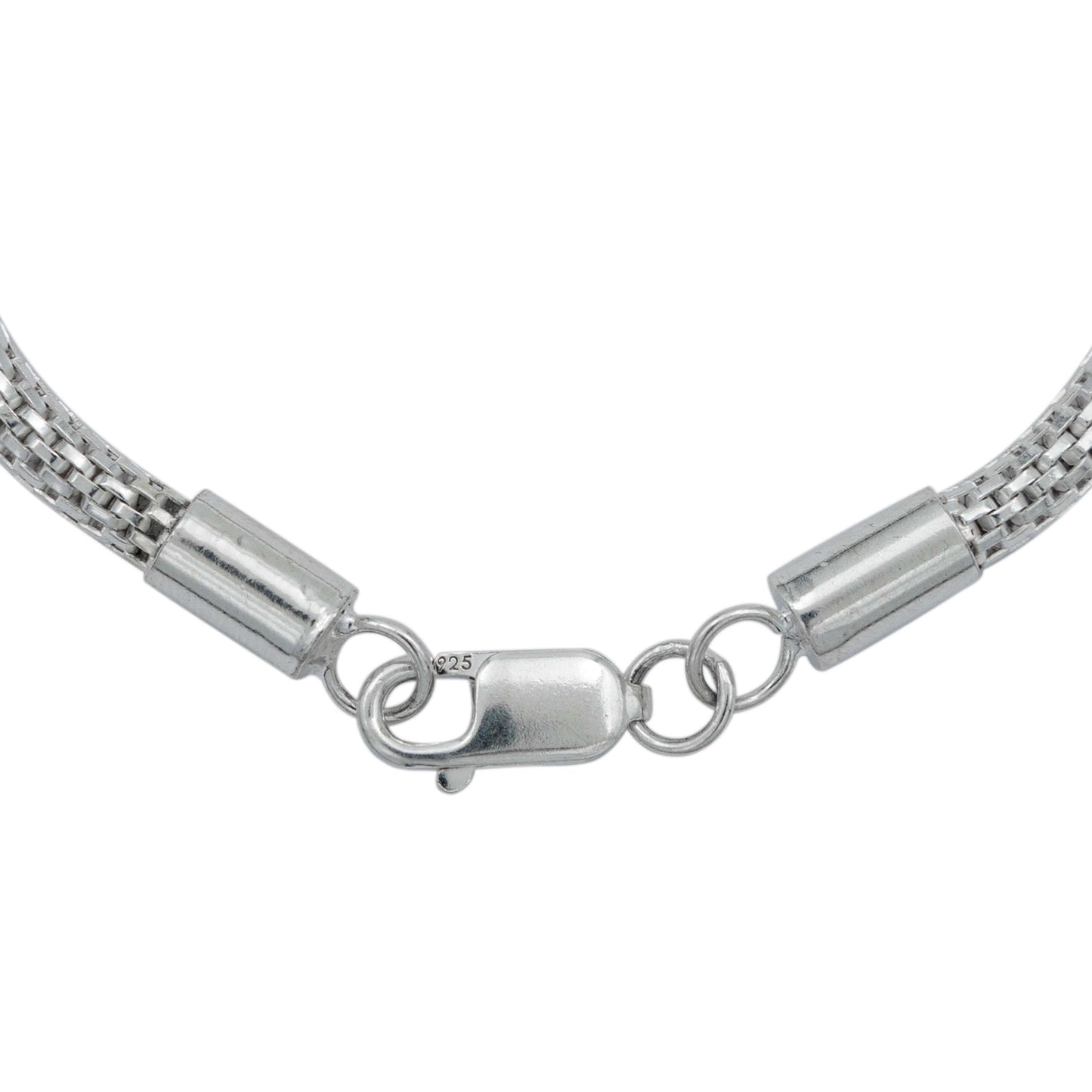 Pulsera Tejido Malla Regalo Hombre Mujer Plata 925 4 Mm