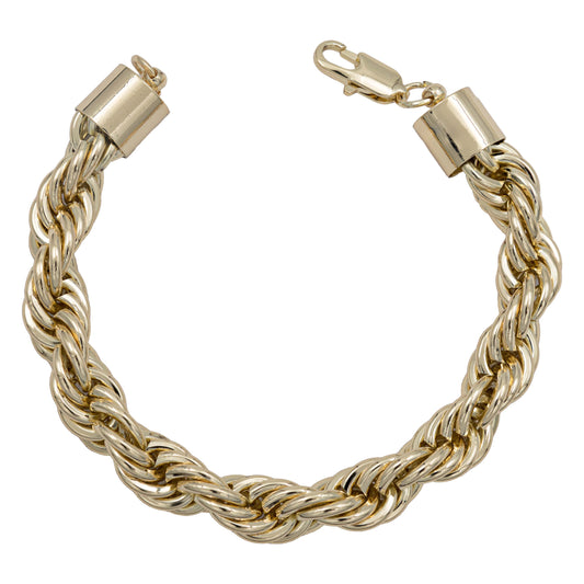 Pulsera Torsal Hombre Chapa De Oro 14k Calidad Premium 10 Mm