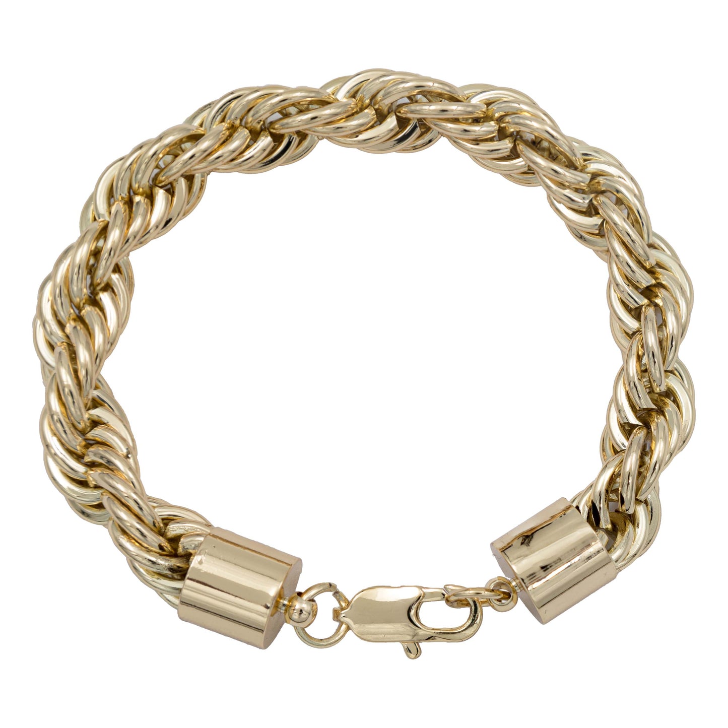 Pulsera Torsal Hombre Chapa De Oro 14k Calidad Premium 10 Mm