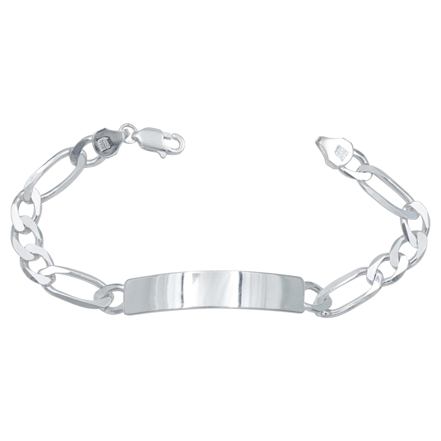 Pulsera Esclava Figaro 3x1 Gruesa Hombre Plata 925 7 Mm