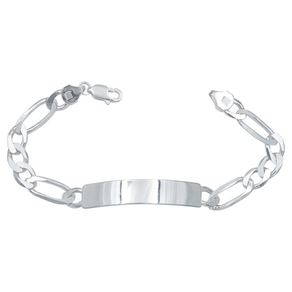 Pulsera Esclava Figaro 3x1 Gruesa Hombre Plata 925 7 Mm