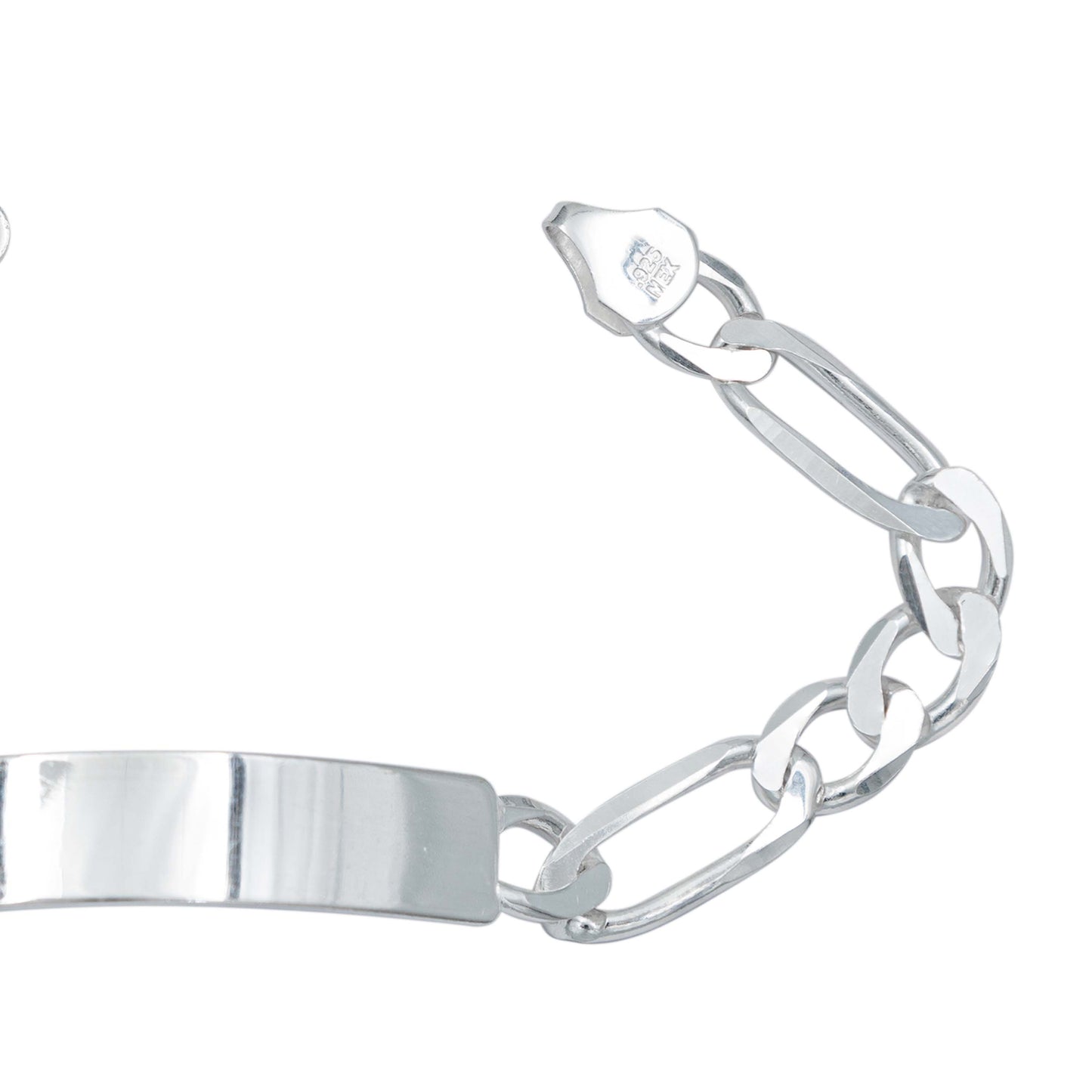 Pulsera Esclava Figaro 3x1 Gruesa Hombre Plata 925 7 Mm