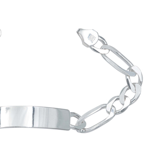 Pulsera Esclava Figaro 3x1 Gruesa Hombre Plata 925 7 Mm