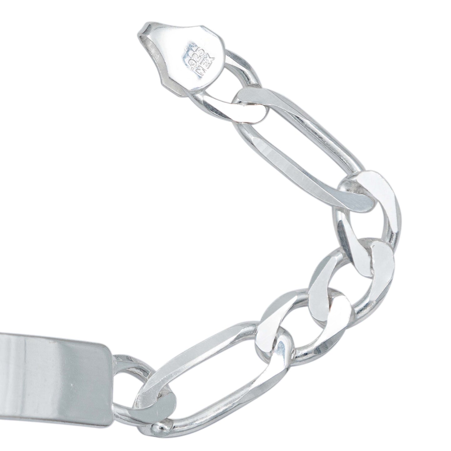 Pulsera Esclava Figaro 3x1 Gruesa Hombre Plata 925 7 Mm