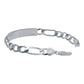 Pulsera Esclava Figaro 3x1 Gruesa Hombre Plata 925 7 Mm