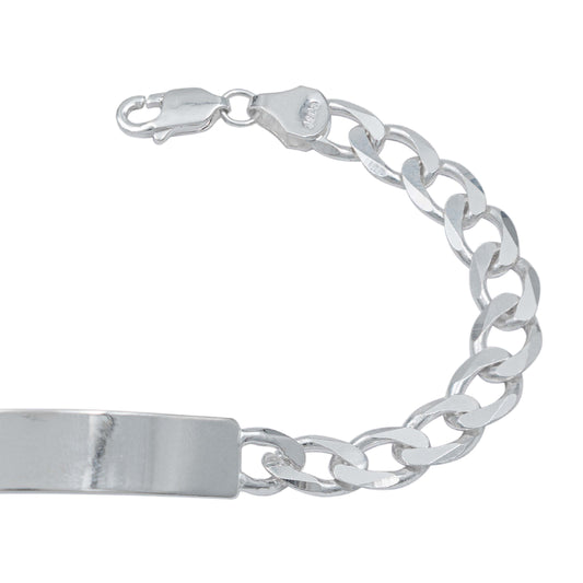 Pulsera Esclava Cubana Barbada Gruesa Hombre Plata 925 8 Mm