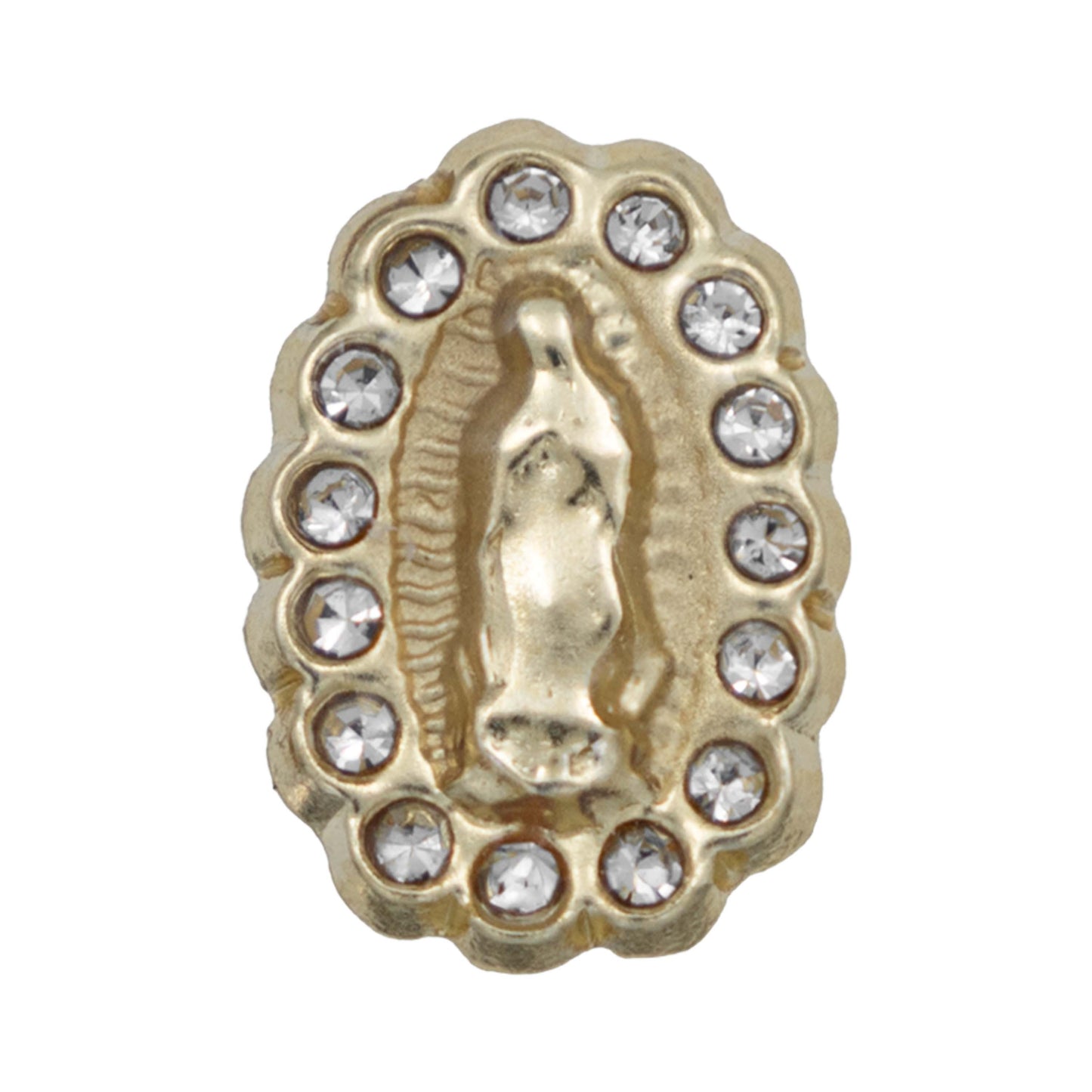 Broqueles Virgen Guadalupe Grande Zirconia 1 Cm Oro 10k