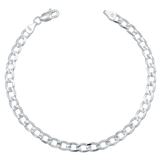 Pulsera Cubana Diamantada Hombre Mujer Plata 925 5 Mm