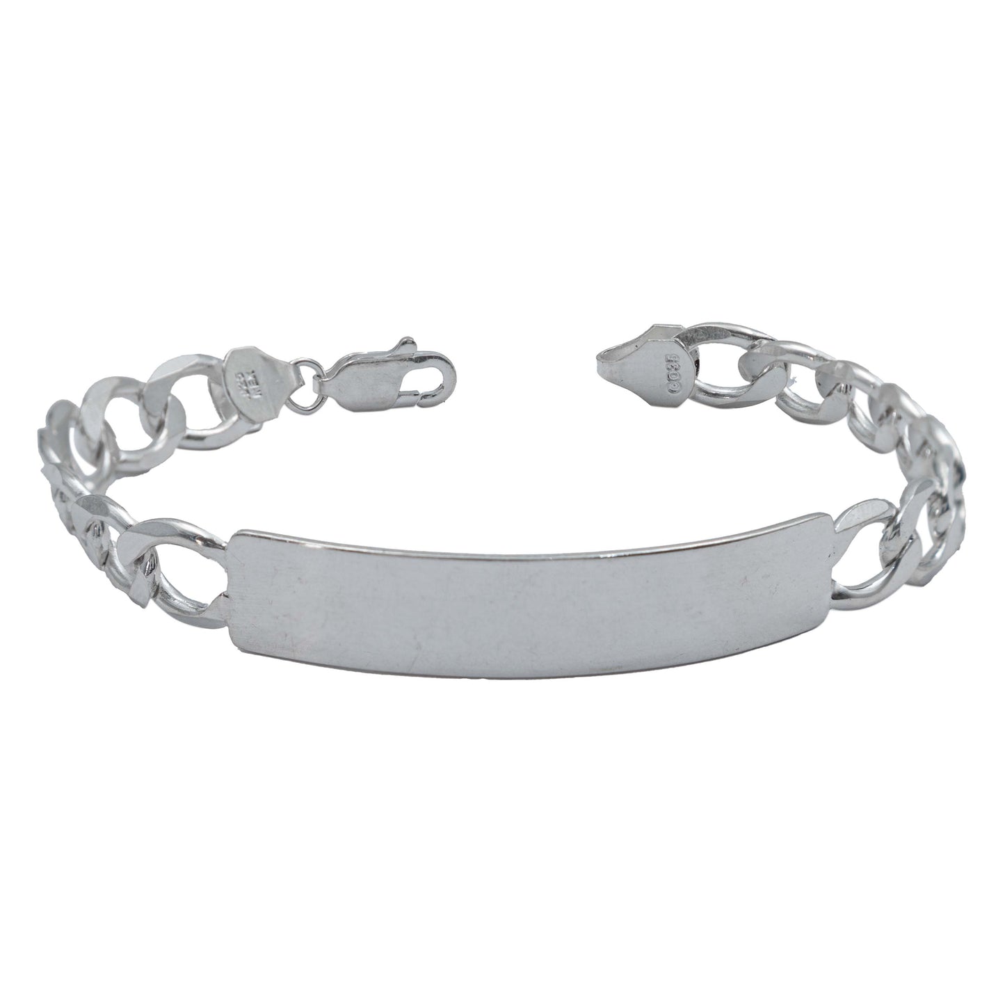 Pulsera Esclava Cubana Barbada Gruesa Hombre Plata 925 7 Mm