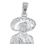 Dije Mexicano Pancho Villa Zirconias Sombrero Plata 925