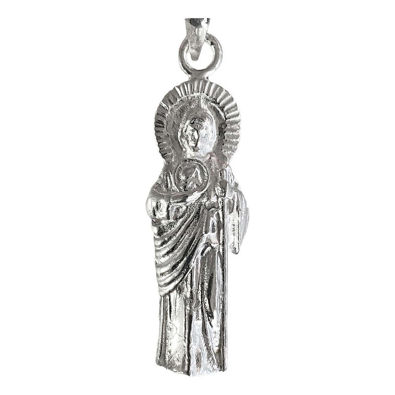 Dije Chico San Judas 4.2 Cm Liso De Plata Ley 925