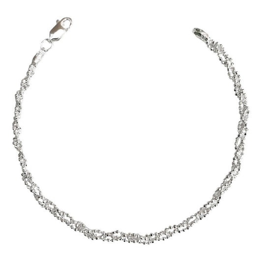 Pulsera Torzal Bolitas Mujer Regalo Amor Plata Ley 925 3 Mm