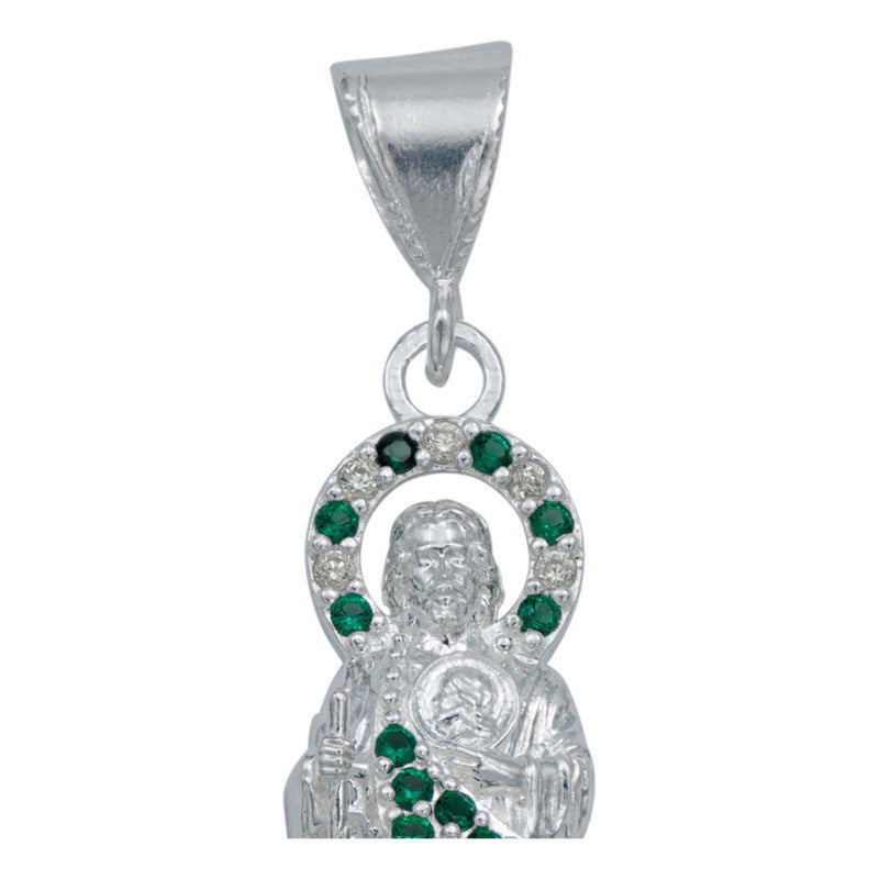 Dijes San Judas Tadeo Zirconias Hombre Mujer Plata 925