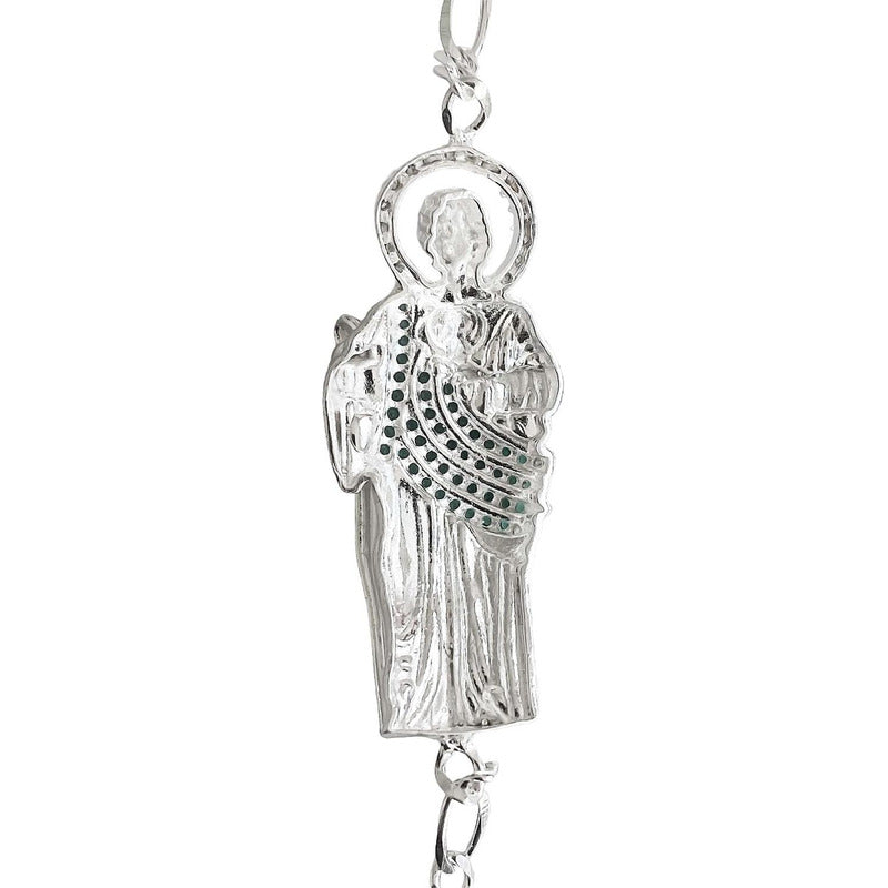 Esclava Figaro San Judas Tadeo Grande Plata Solida Ley 925