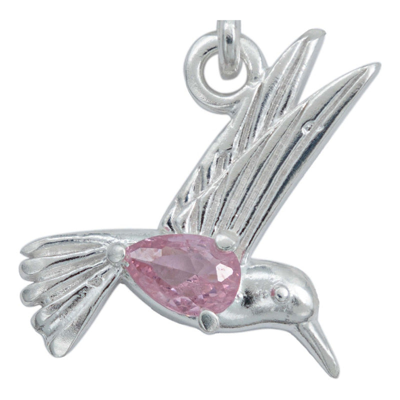 Dije Colibri Zirconia Amor Regalo Con Cadena Plata 925