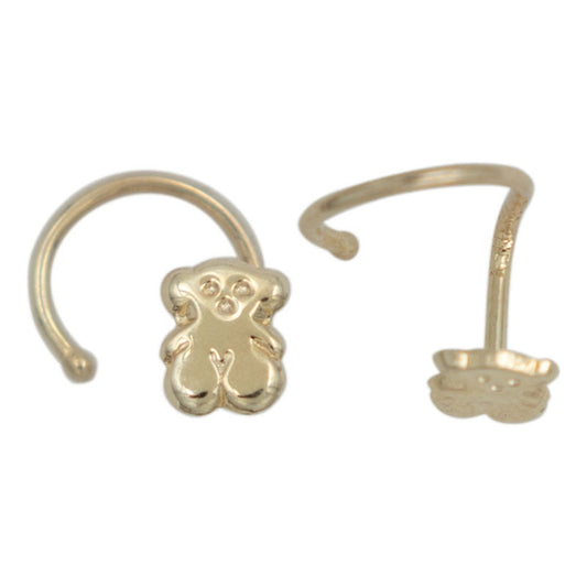 Piercing Cuerpo Osito Curvo Mini Perfo 100% Oro 10k 4 Mm