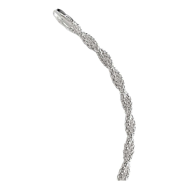 Pulsera Torzal Espuma Mujer Regalo Plata Italiana Ley 925