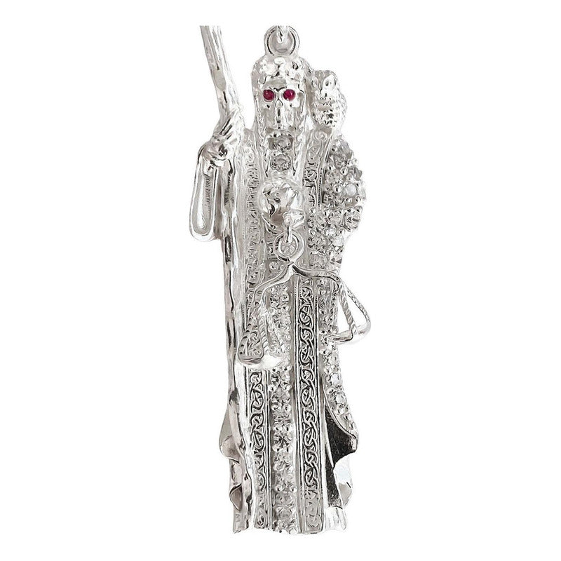 Dije Medalla Mediana Santa Muerte Con Zirconias En Plata 925