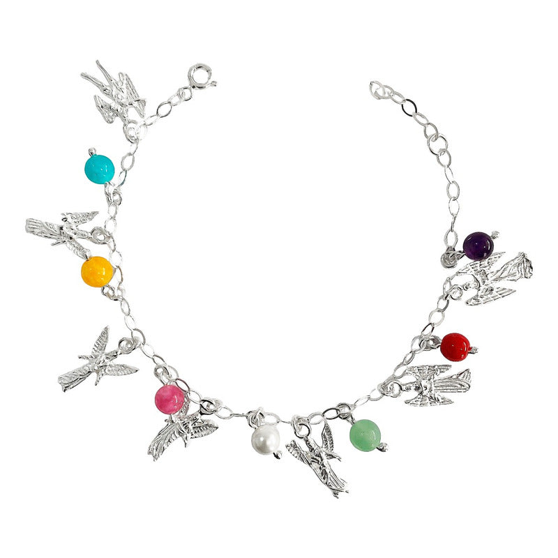 Pulsera Ajustable 7 Arcangeles Cuarzo San Miguel Plata S925