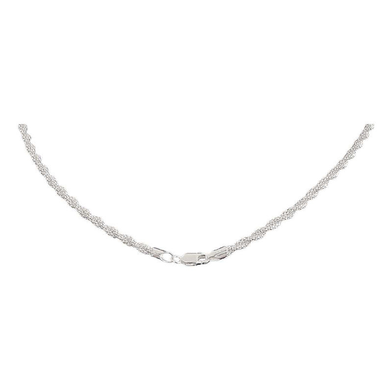 Cadena Torzal Espuma Mujer Regalo Italiana Plata 925 50 Cm