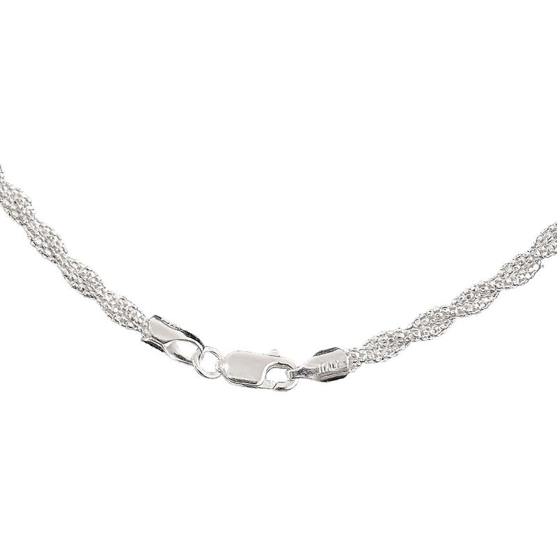 Cadena Torzal Espuma Mujer Regalo Italiana Plata 925 50 Cm