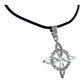 Collar Caucho Ajustable Nudo Bruja Plano Piedra Plata 925