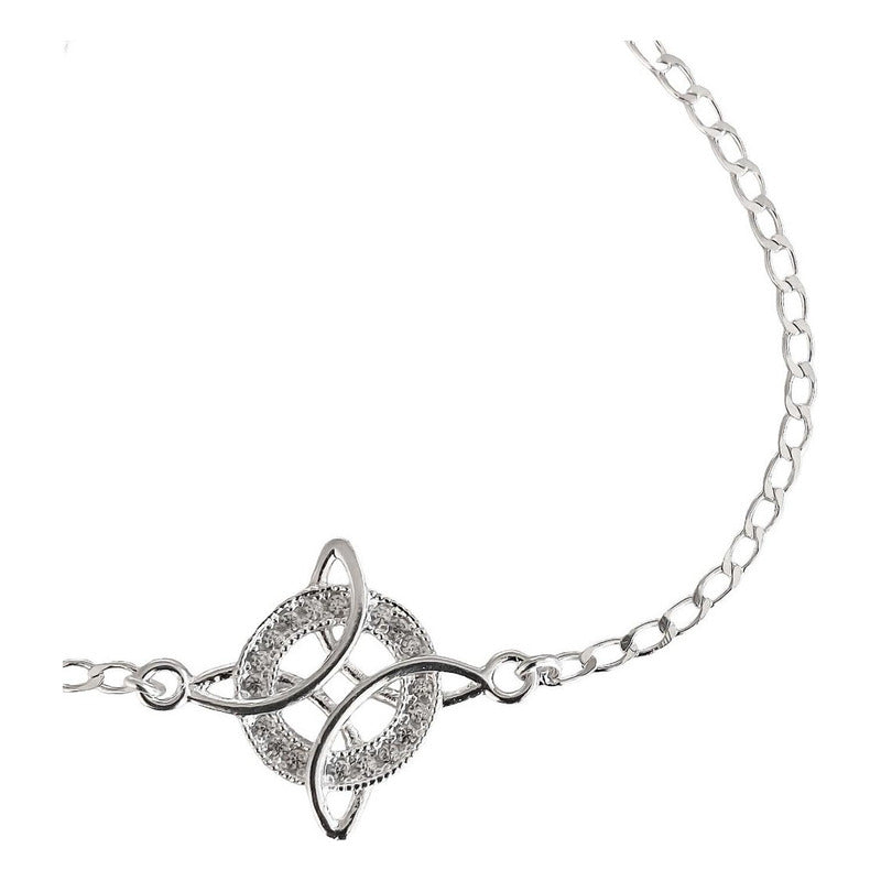 Pulsera Nudo De Bruja Con Zirconias Modelo 2 En Plata S925